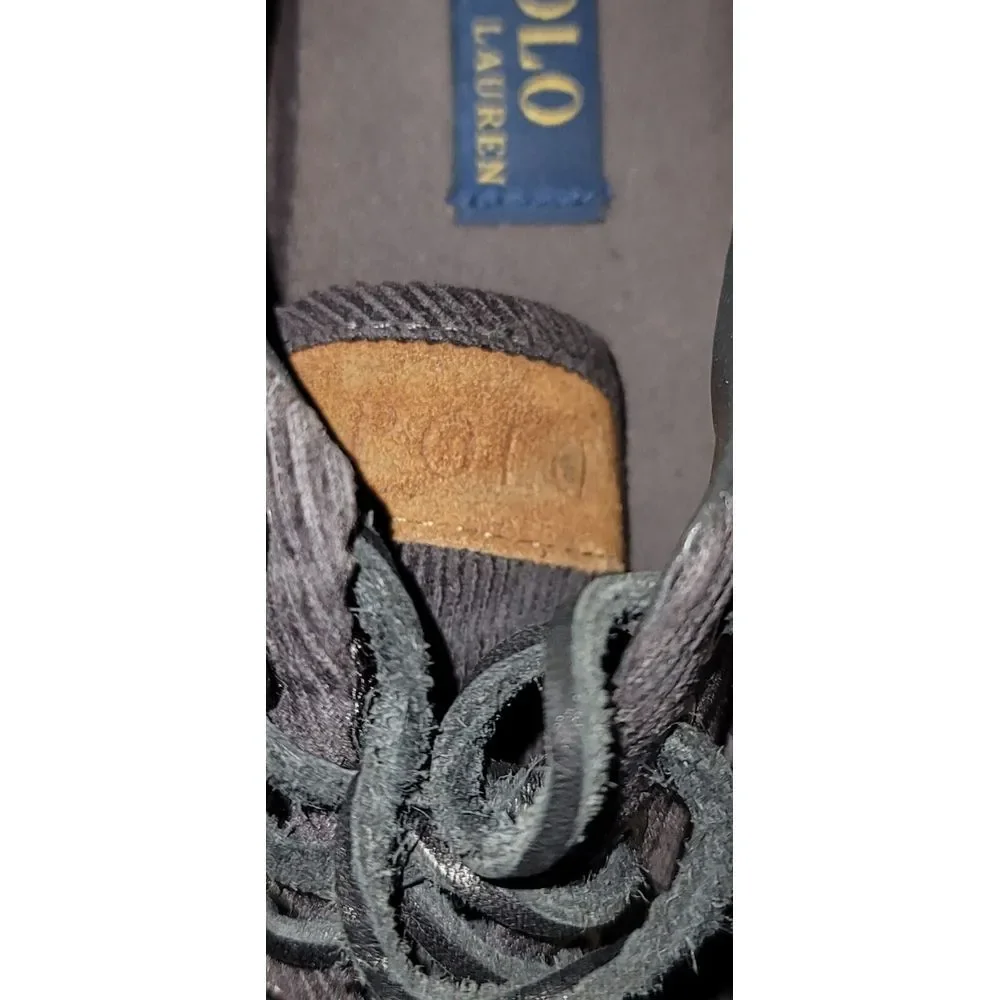 Polo Ralph Lauren Men's Vaughn Charcoal Corduroy Suede Shoes Size 7.5‎ D